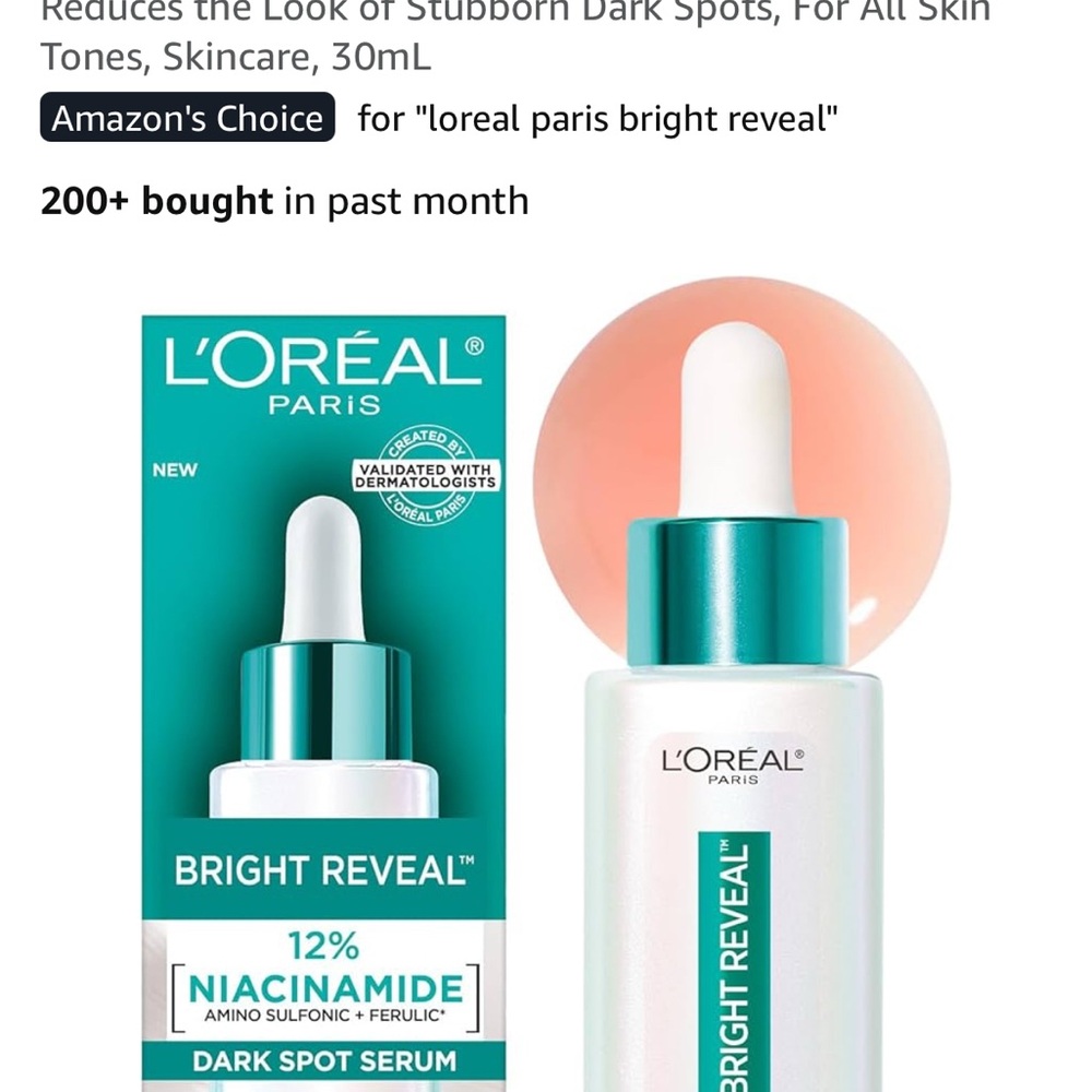 L'Oreal Bright Reveal Serum with Teal and White Design